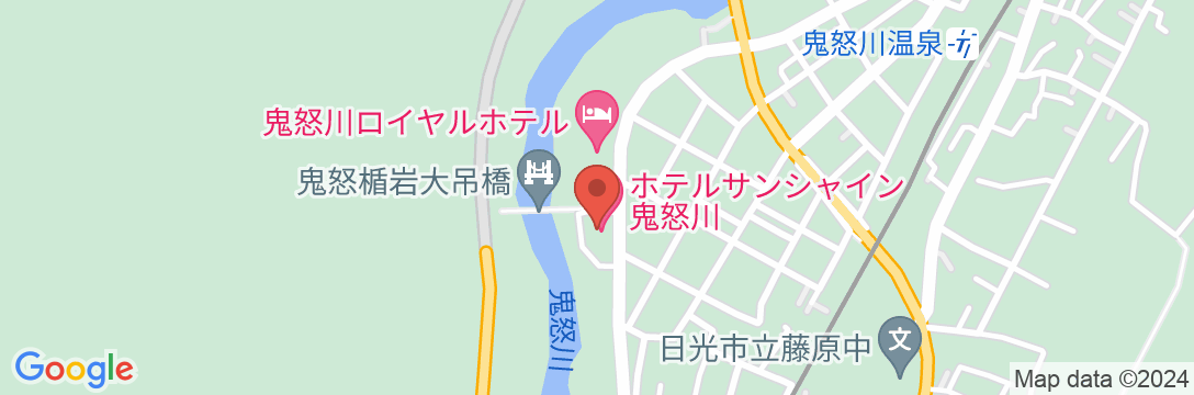 鬼怒川温泉 ホテルサンシャイン鬼怒川の地図