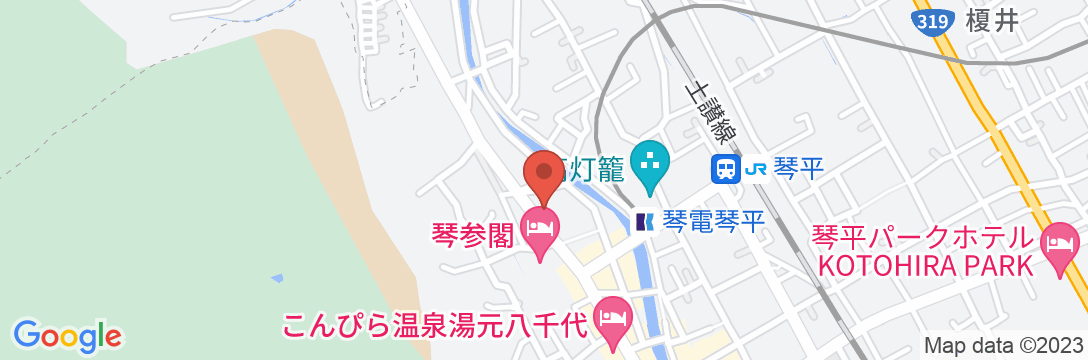 湯元こんぴら温泉華の湯 紅梅亭の地図