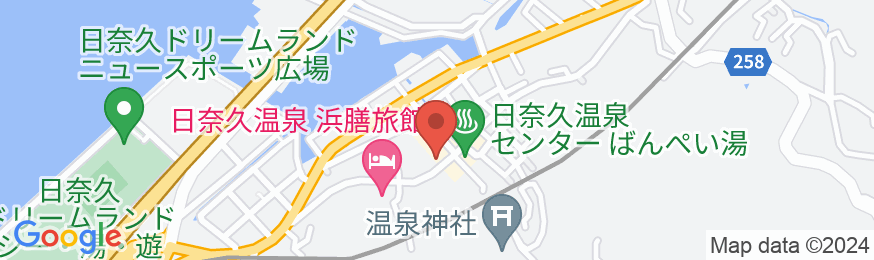 日奈久温泉 しのはらホテル 浜膳の地図