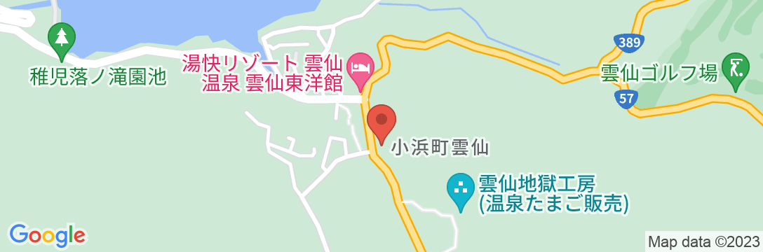 雲仙温泉 名湯の宿 雲仙いわき旅館の地図