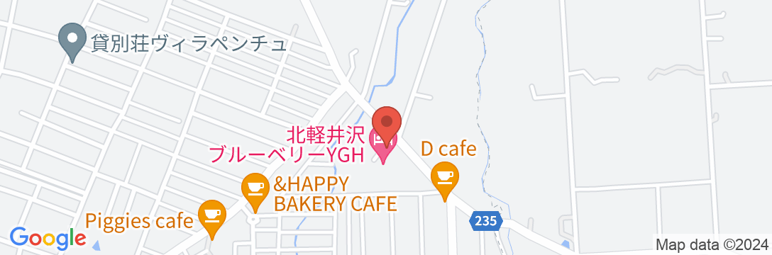 北軽井沢 ブルーベリー YGHの地図