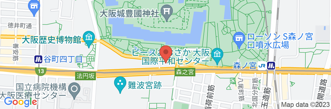 KKRホテル大阪(国家公務員共済組合連合会大阪共済会館)の地図