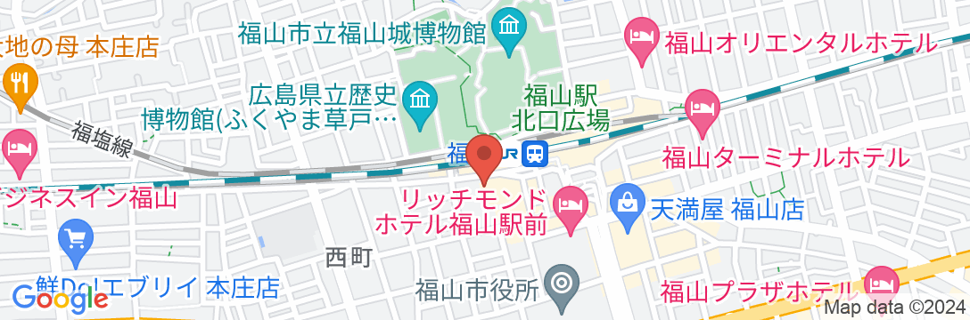 福山ニューキャッスルホテルの地図