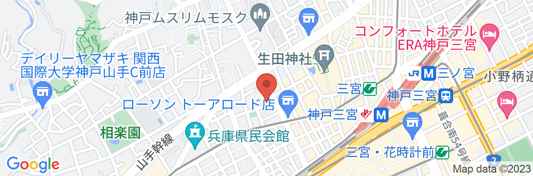 神戸トアロードホテル山楽の地図