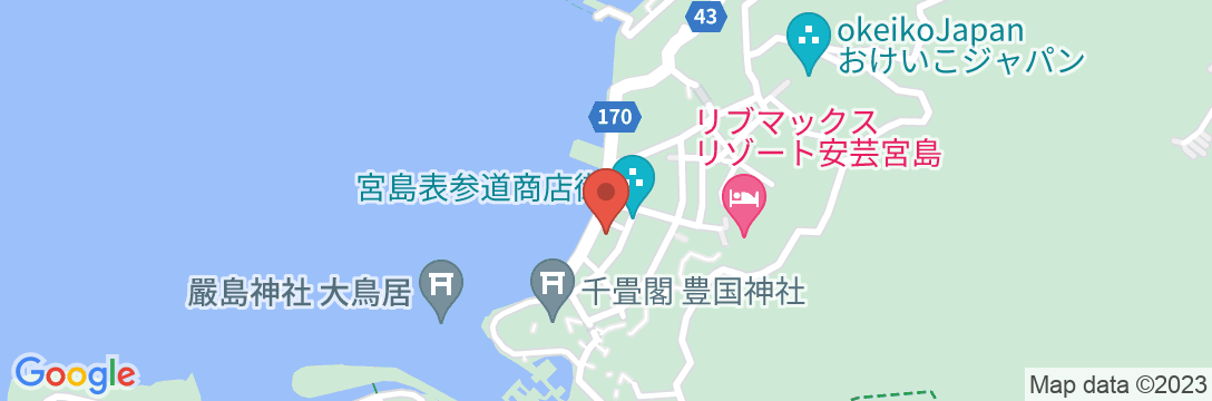 宮島潮湯温泉 錦水館の地図