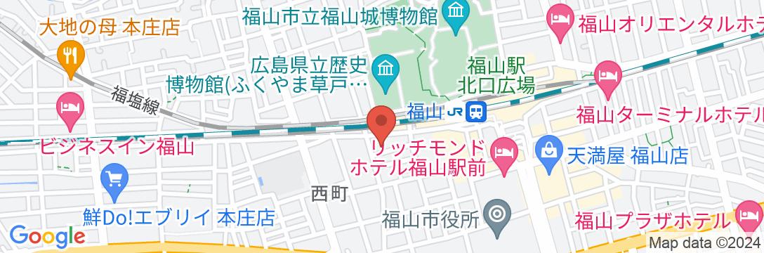 ホテルエリアワン福山(ホテルエリアワングループ)の地図