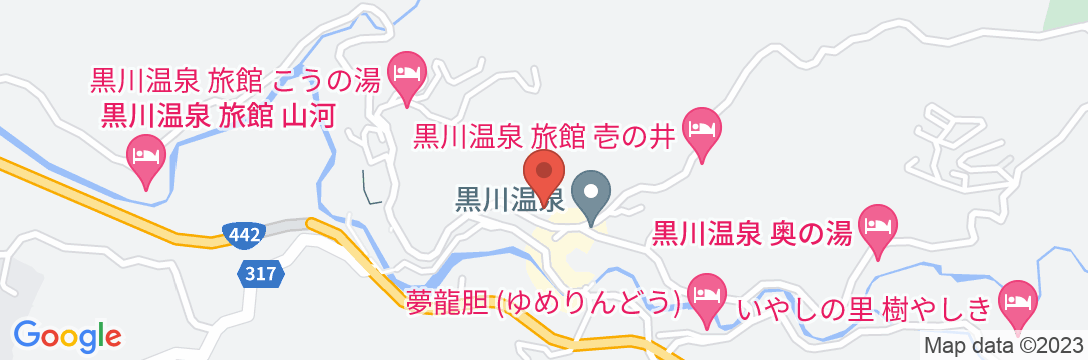 黒川温泉 和風旅館 美里の地図