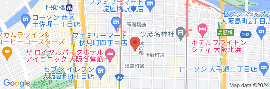 東横INN淀屋橋駅南の地図