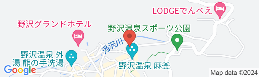 野沢温泉村の小さな料理民宿 畔上館の地図