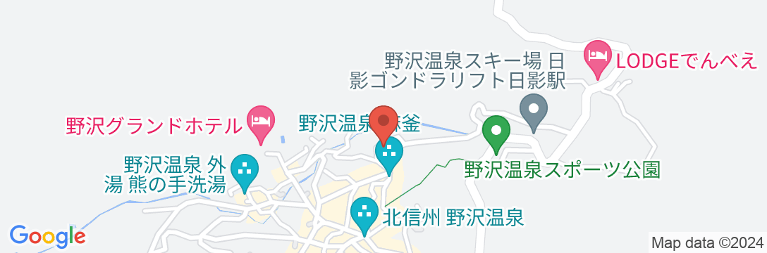 野沢温泉村の小さな料理民宿 畔上館の地図