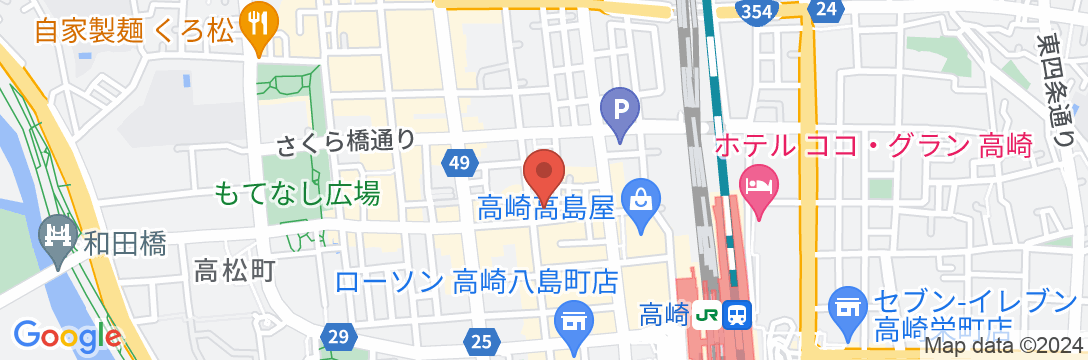 高崎駅前プラザホテル(BBHホテルグループ)の地図