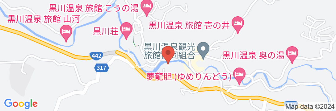 黒川温泉 やまびこ旅館の地図