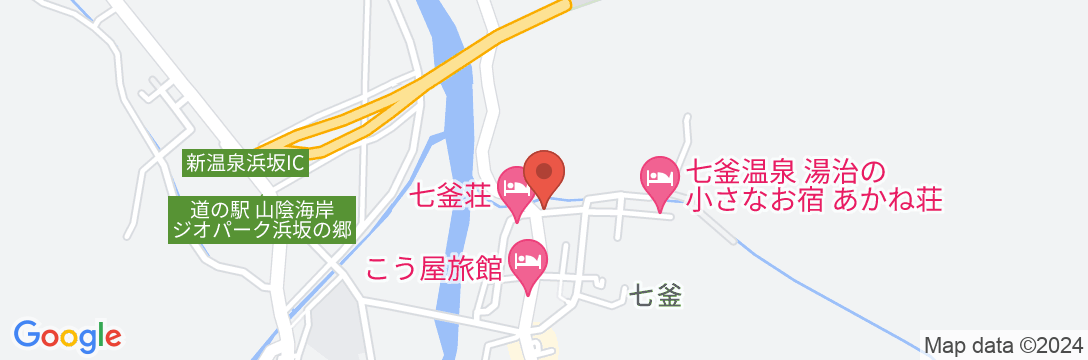 七釜温泉 安楽荘の地図