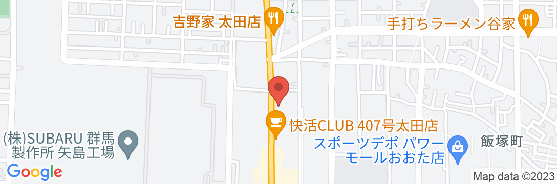 ホテルルートイン太田南-国道407号-の地図