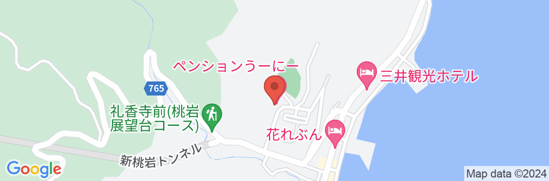 ペンションう～に～<礼文島>の地図