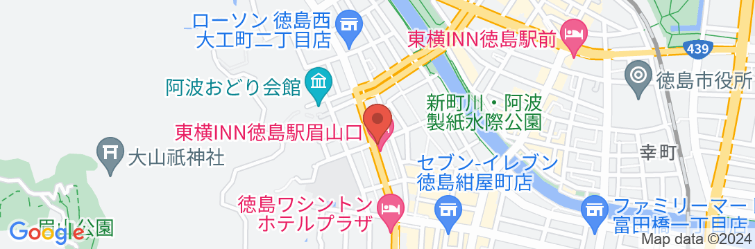 東横INN徳島駅眉山口の地図