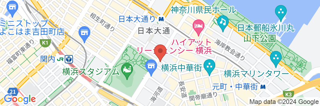 スーパーホテル横浜・関内の地図