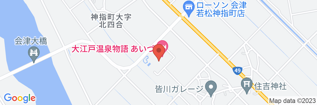 大江戸温泉物語 あいづの地図