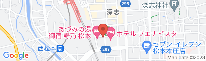 天然温泉 諏訪の湯 スーパーホテル松本天然温泉の地図