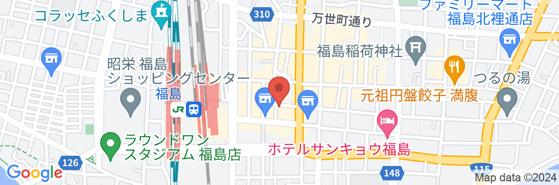 ホテル ミルニュイ福島の地図