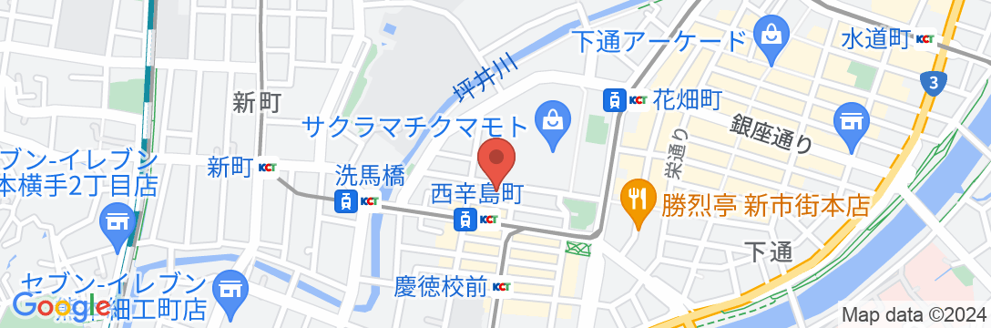 天然温泉 六花の湯 ドーミーイン熊本(ドーミーイン・御宿野乃 ホテルズグループ)の地図