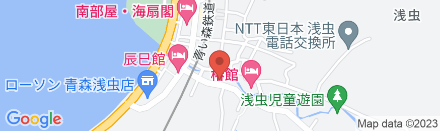 浅虫温泉 津軽藩本陣の宿 旅館柳の湯の地図