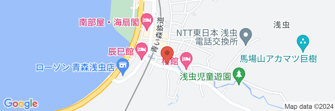 浅虫温泉 津軽藩本陣の宿 旅館柳の湯の地図