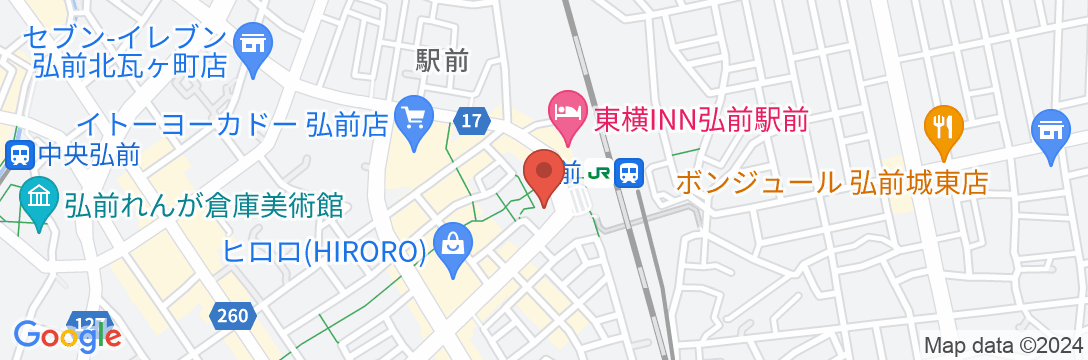 ホテルルートイン 弘前駅前の地図