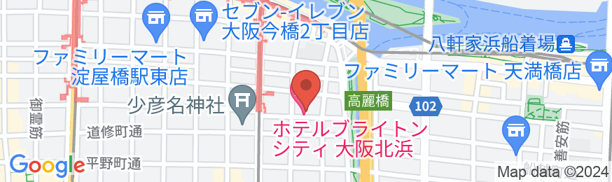 ホテルブライトンシティ大阪北浜の地図