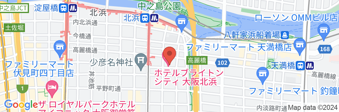 ホテルブライトンシティ大阪北浜の地図