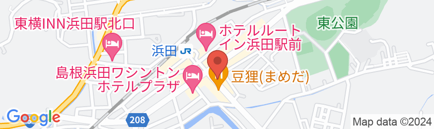 グリーンリッチホテル浜田駅前 人工温泉・二股湯の華の地図