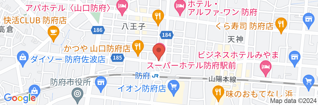 天然温泉 天神の湯 スーパーホテル防府駅前の地図