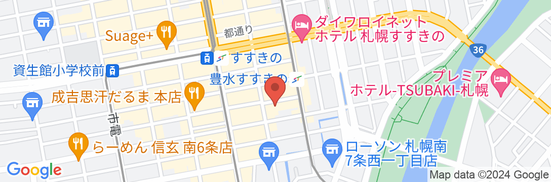 天然温泉 空沼の湯 スーパーホテル札幌・すすきのの地図