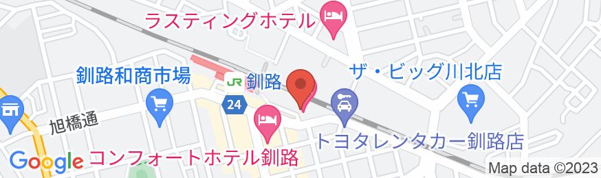 天然温泉 白鳥の湯 スーパーホテル釧路駅前の地図