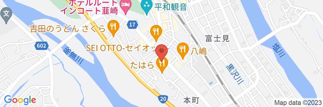甲州街道 韮崎宿 清水屋旅館の地図