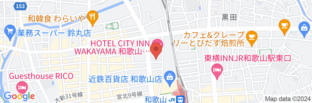 HOTEL CITY INN WAKAYAMA 和歌山駅前の地図