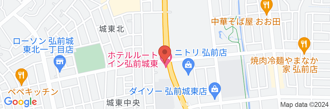 ホテルルートイン弘前城東の地図