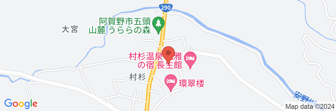 五頭温泉郷 村杉温泉 川上屋旅館の地図