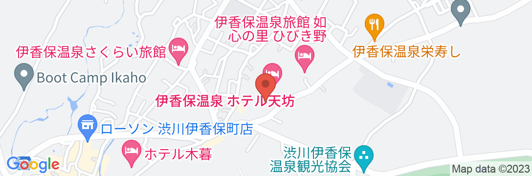 伊香保温泉 ホテル天坊の地図
