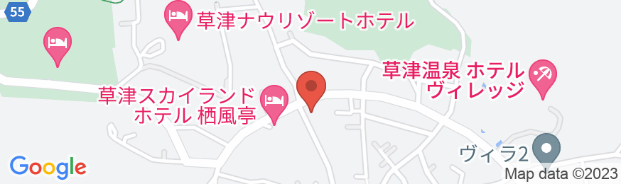 草津温泉 5種貸切風呂の宿 湯宿 きんだいの地図