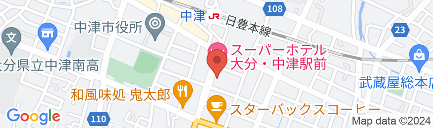 天然温泉 扇城の湯 スーパーホテル大分・中津駅前の地図