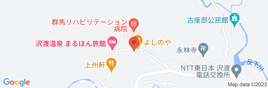 沢渡温泉 宮田屋旅館の地図