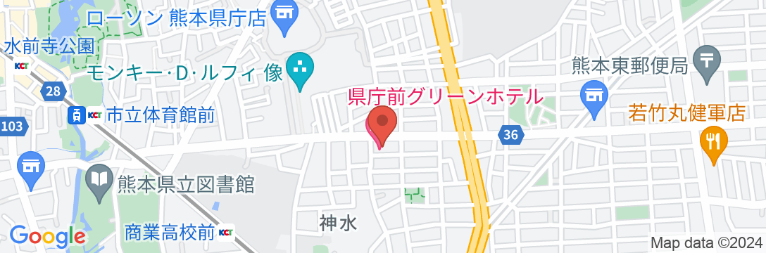熊本県庁前グリーンホテルの地図