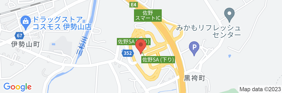 ファミリーロッジ旅籠屋・佐野SA店(EーNEXCO LODGE 佐野SA店)の地図