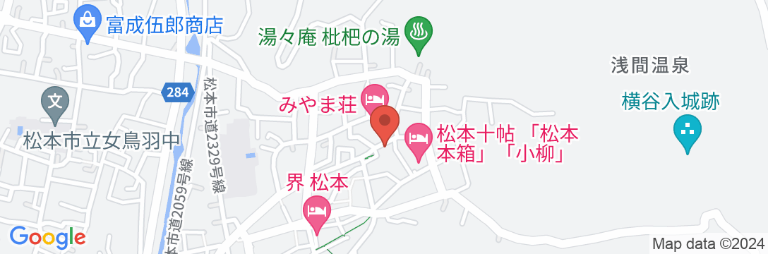 浅間温泉 錦の湯 地本屋の地図