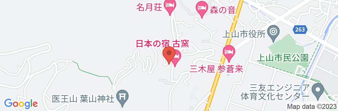 かみのやま温泉 彩花亭時代屋の地図