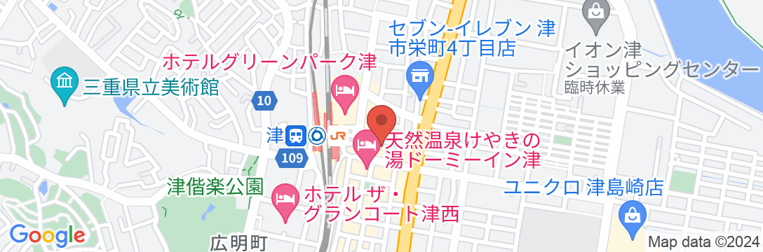 ホテルエコノ津駅前の地図