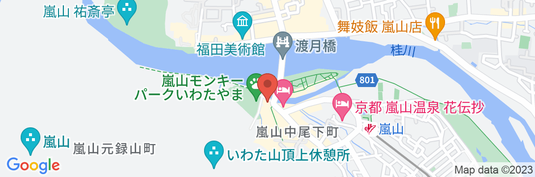 嵐山温泉彩四季の宿 花筏の地図