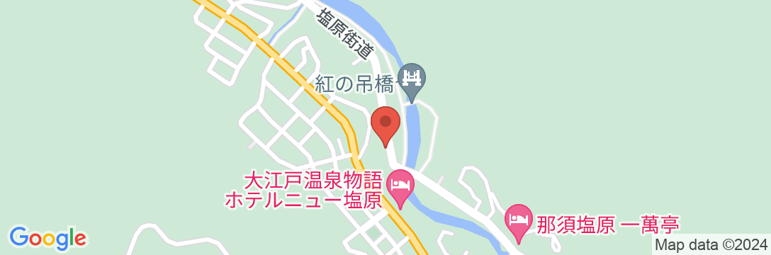 塩原温泉 源美の宿 会津屋の地図