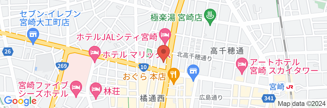 ホテル ルートイン宮崎橘通の地図
